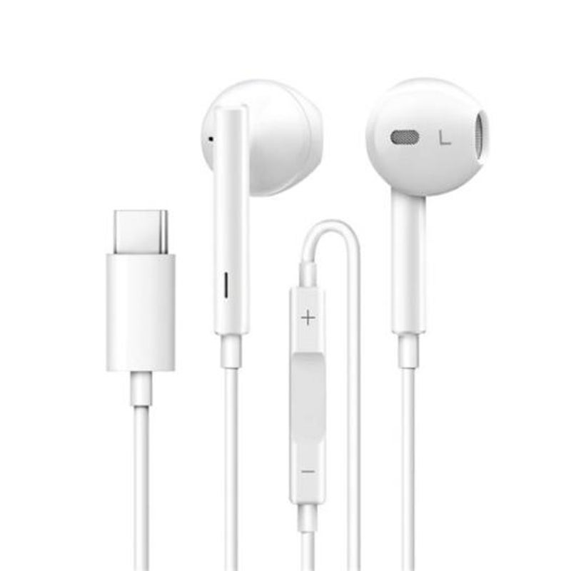 Type C In Ear Earphones Wired Control With Microphone For Xiaomi Mi8 / Mix 3 White