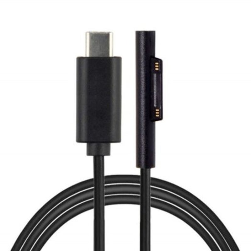 Type C To 15V Charging Cable For Microsoft Surface Go / Pro 6 4 3 Laptop 2 Black