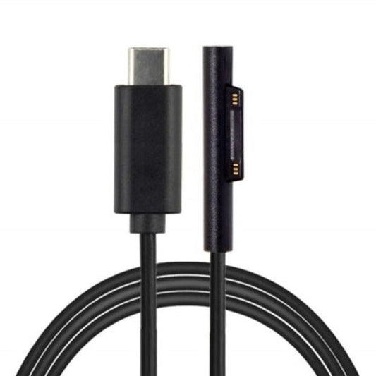 Type C To 15V Charging Cable For Microsoft Surface Go / Pro 6 4 3 Laptop 2 Black
