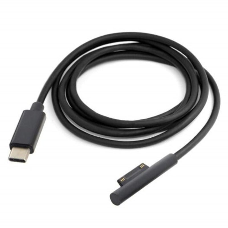 Type C To 15V Charging Cable For Microsoft Surface Go / Pro 6 4 3 Laptop 2 Black