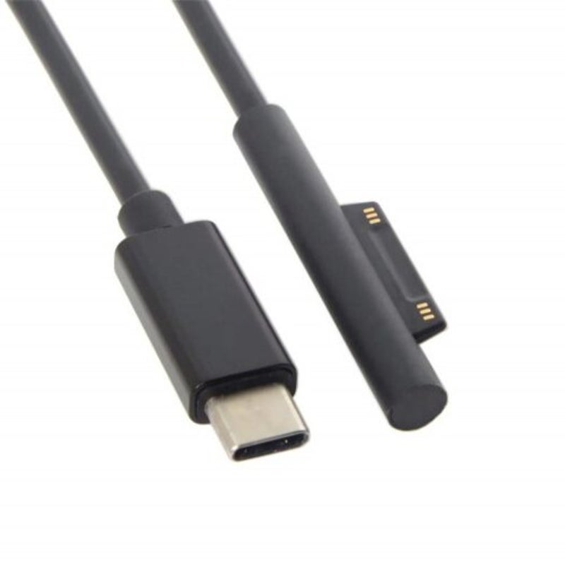 Type C To 15V Charging Cable For Microsoft Surface Go / Pro 6 4 3 Laptop 2 Black