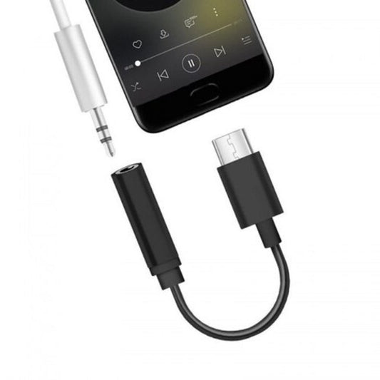 Type C To 3.5 Mm Headphone Jack Adapter Cable Black