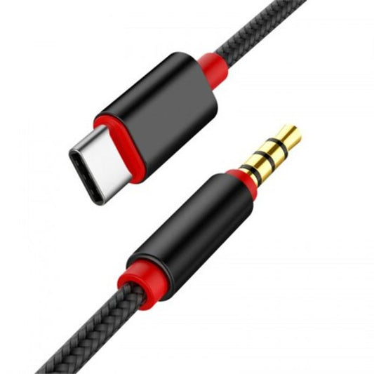 Type C To 3.5Mm Car Aux Black
