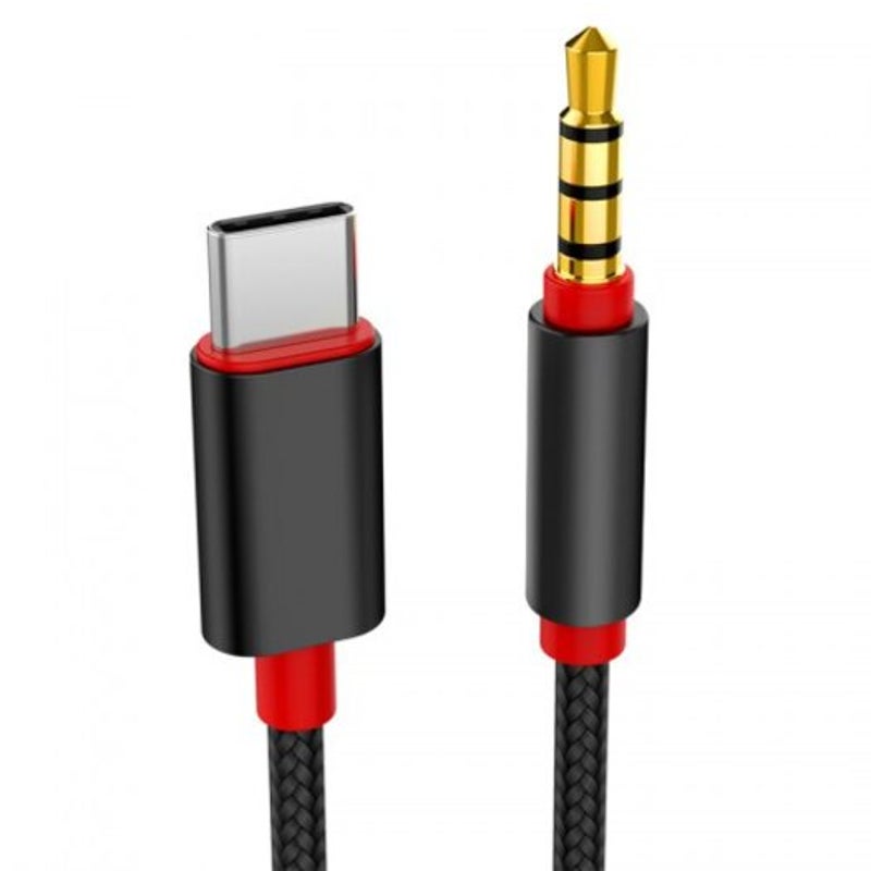 Type C To 3.5Mm Car Aux Black