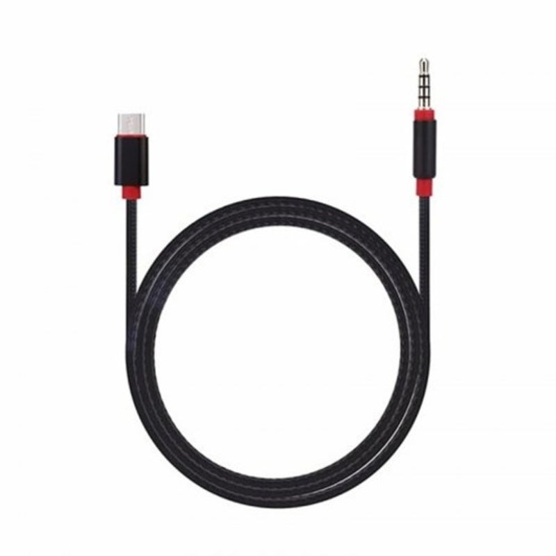 Type C To 3.5Mm Car Aux Black