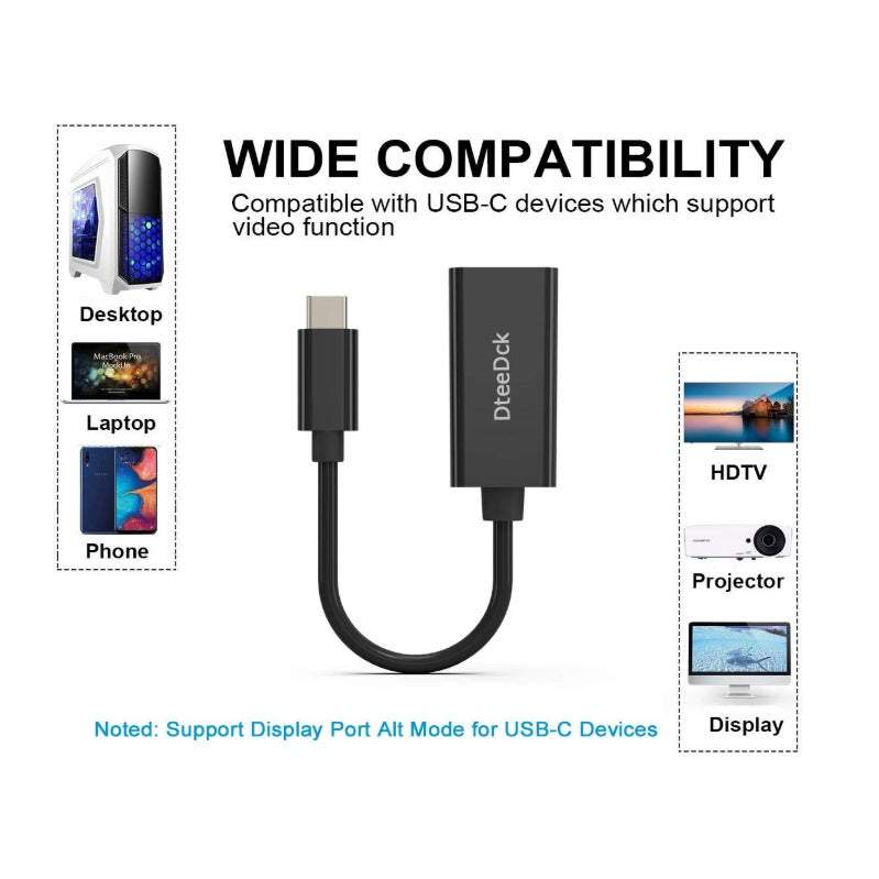 Network Cards Adapters Type To Hdmi Line Usb 4K Cable For Macbook Pro 2018 / 2017 Samsung Galaxy S9 S8 Surface Book Dell