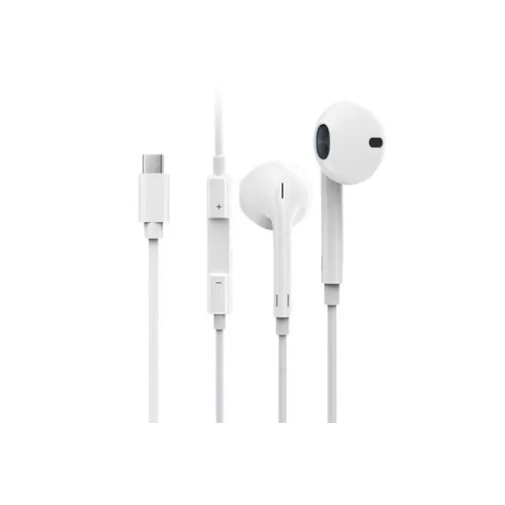 Type C Digital Earphones In Headphones With Mic White