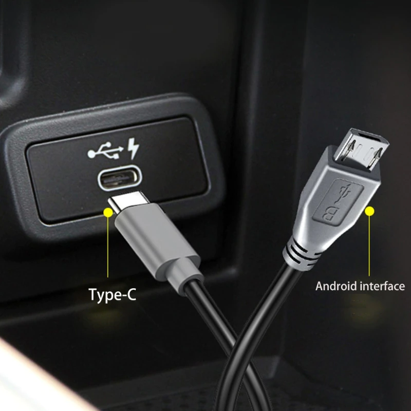 Type C To Micro Usb Cable For Portable Digital Audio Amplifier 100Cm
