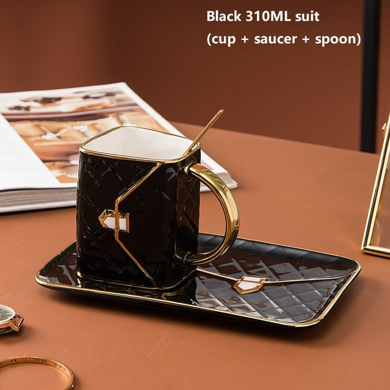 310Ml Novelty Handbag Coffee Cup With Tray