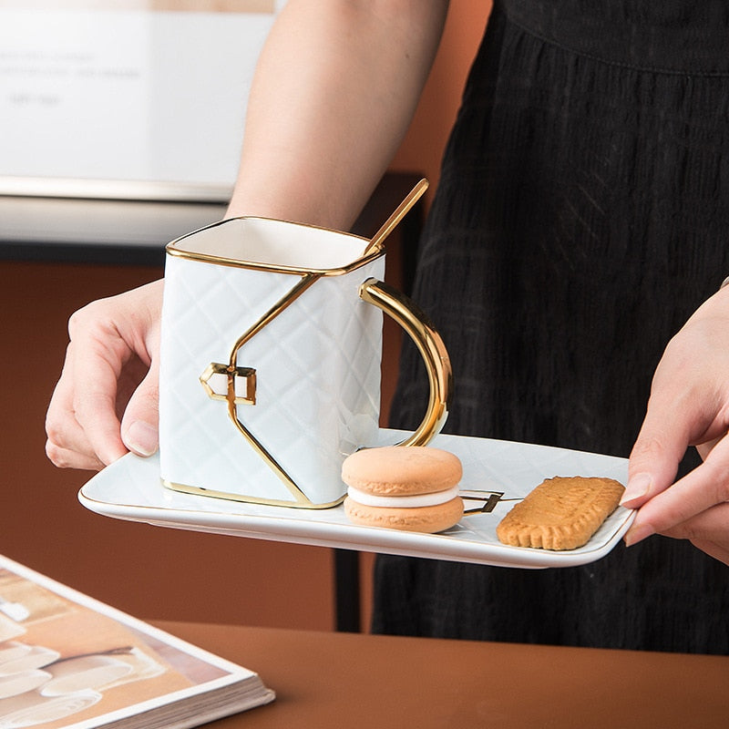 310Ml Novelty Handbag Coffee Cup With Tray