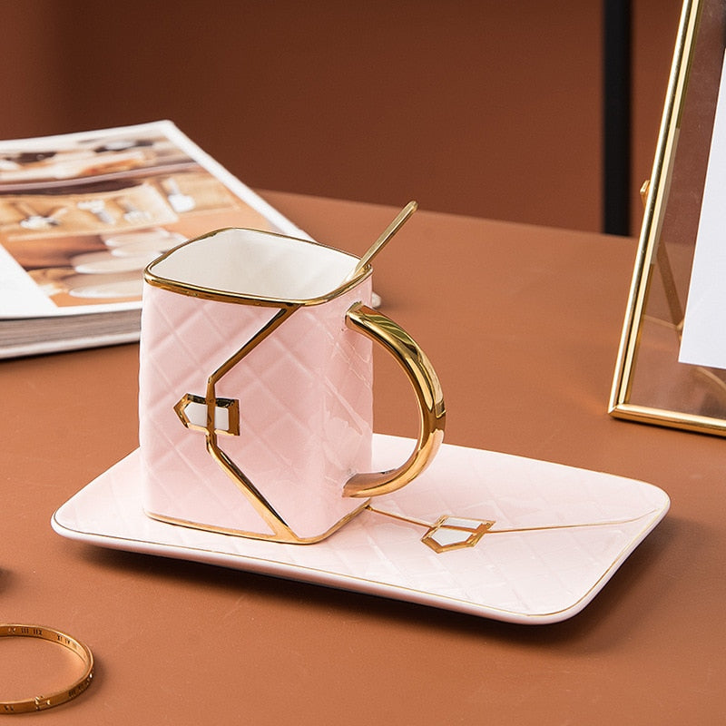310Ml Novelty Handbag Coffee Cup With Tray