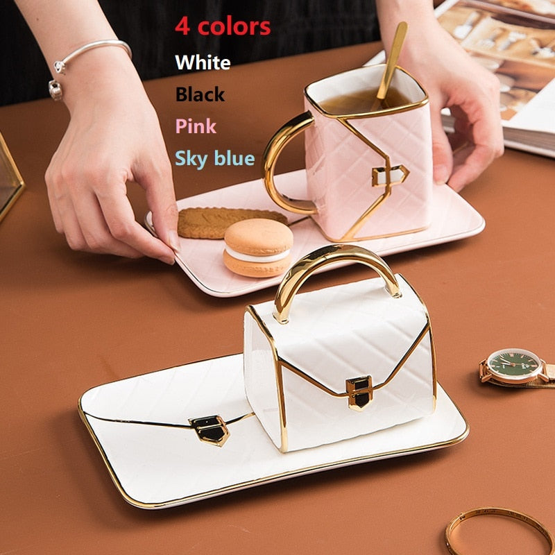 310Ml Novelty Handbag Coffee Cup With Tray