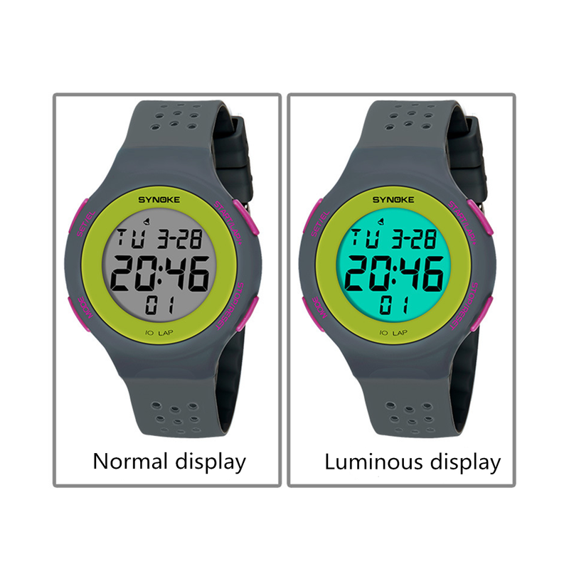 Veile Studios Ultra Thin Led Swimming Waterproof Electronic Watch Fashion Sports Black Green