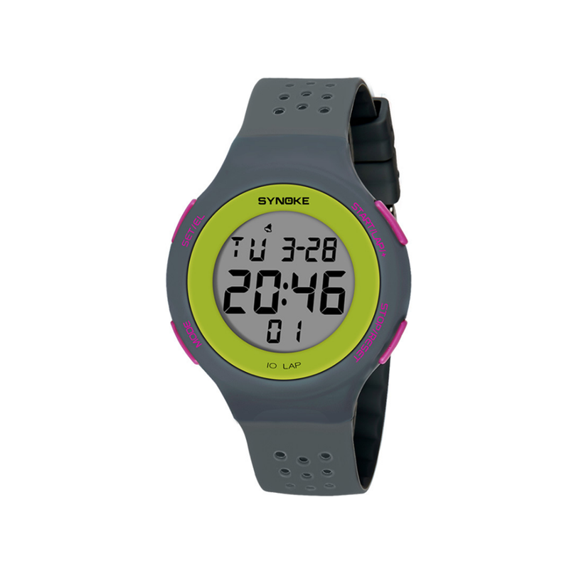 Veile Studios Ultra Thin Led Swimming Waterproof Electronic Watch Fashion Sports Black Green