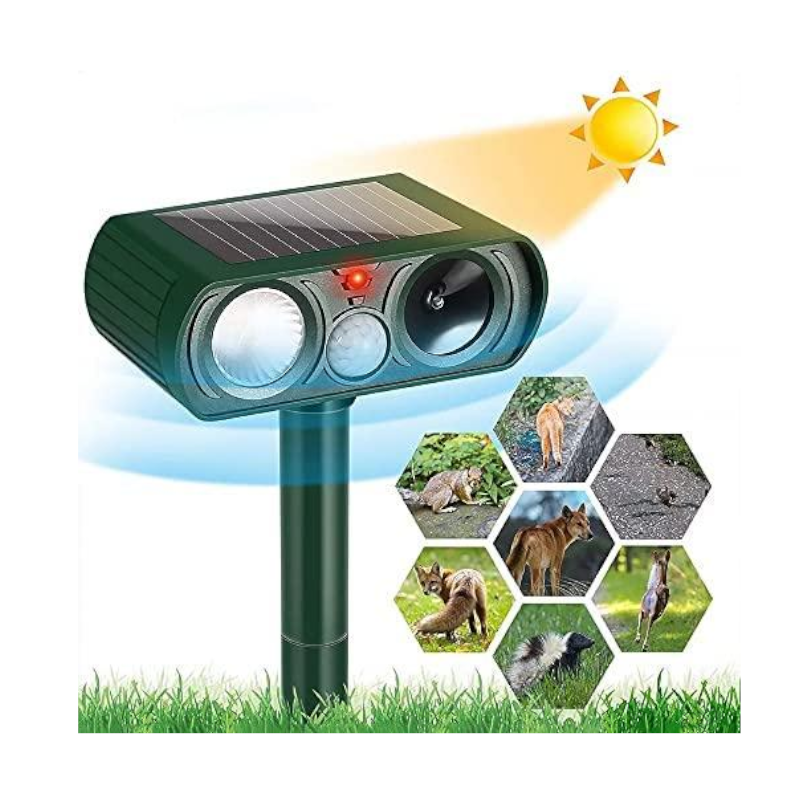 Ultrasonic Animal Repeller Solar Powered Cat Repellent Waterproof Motion Sensor Activated Deterrent Chaser Protect Farm