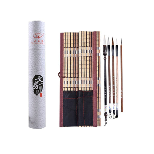 5Pcs Set Bamboo Traditional Chinese Calligraphy Brushes Writing Art Painting Supplies