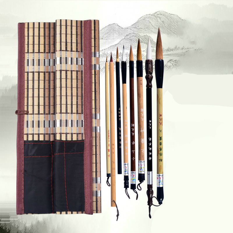 5Pcs Set Bamboo Traditional Chinese Calligraphy Brushes Writing Art Painting Supplies