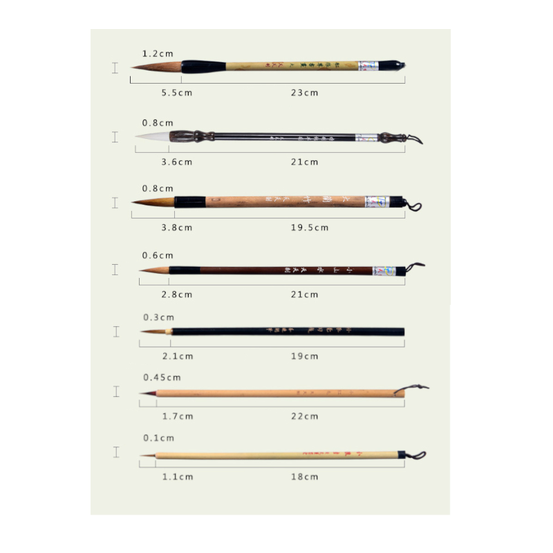 5Pcs Set Bamboo Traditional Chinese Calligraphy Brushes Writing Art Painting Supplies