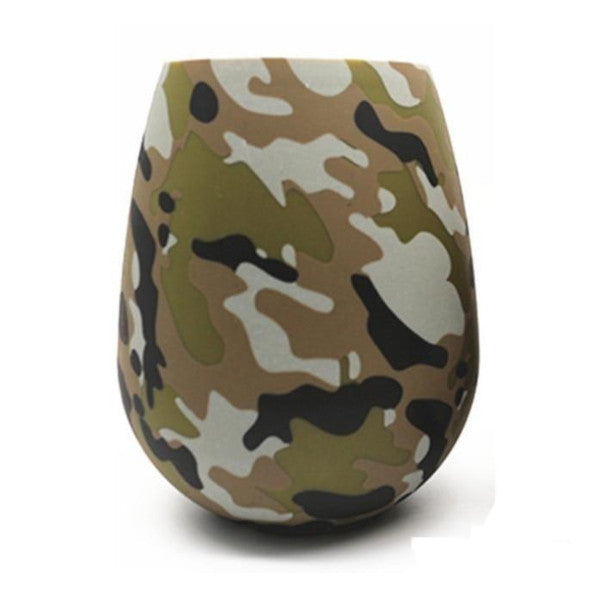 Unbreakable Silicone Wine Glasses Bpa Free Printed Outdoor Cups For Travel Picnic Pool Boat Camping