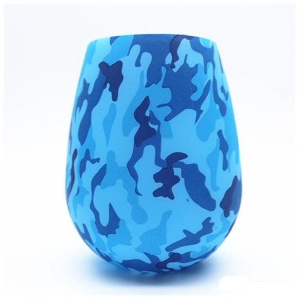 Unbreakable Silicone Wine Glasses Bpa Free Printed Outdoor Cups For Travel Picnic Pool Boat Camping