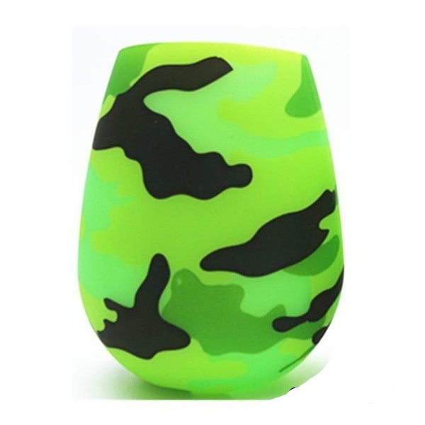 Unbreakable Silicone Wine Glasses Bpa Free Printed Outdoor Cups For Travel Picnic Pool Boat Camping