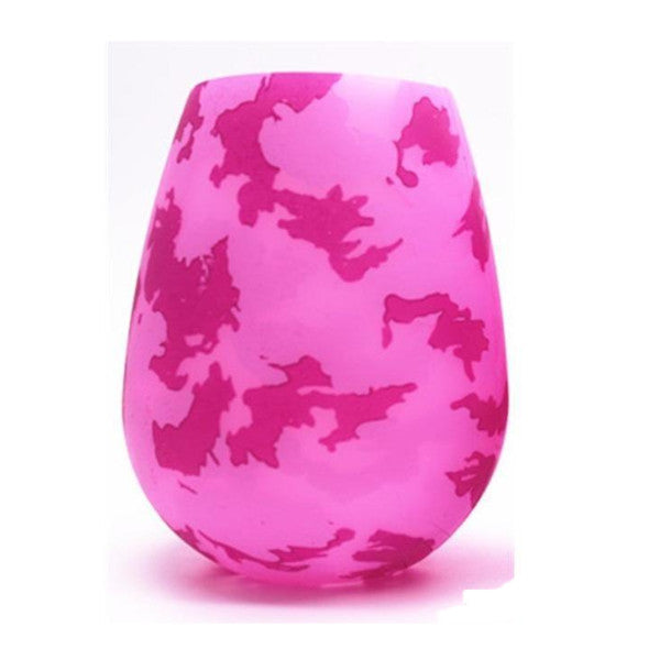 Unbreakable Silicone Wine Glasses Bpa Free Printed Outdoor Cups For Travel Picnic Pool Boat Camping