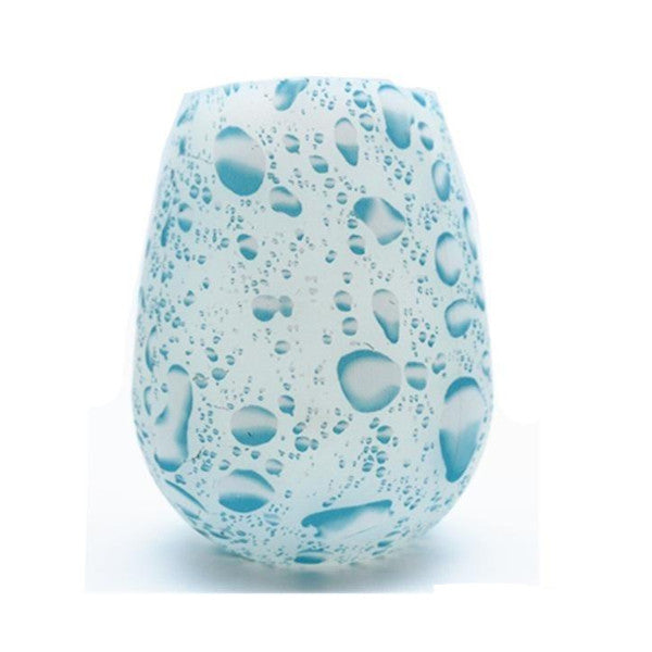 Unbreakable Silicone Wine Glasses Bpa Free Printed Outdoor Cups For Travel Picnic Pool Boat Camping