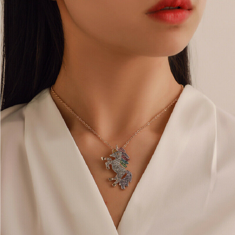 Veile Studios Necklaces Silver Tone Little Princess Rainbow Pendant Girl Ladies Fashion