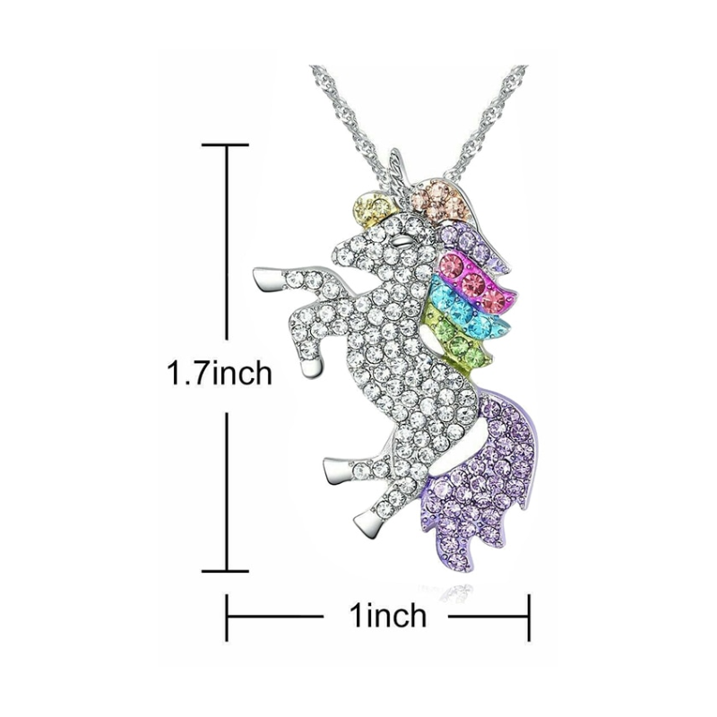 Veile Studios Necklaces Silver Tone Little Princess Rainbow Pendant Girl Ladies Fashion