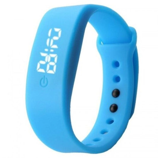 Veile Studios Unisex Men's Women's Rubber Led Watch Date Sports Bracelet Digital Wrist Blue