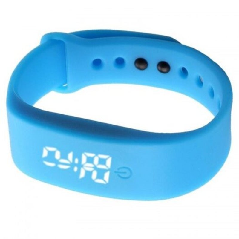 Veile Studios Unisex Men's Women's Rubber Led Watch Date Sports Bracelet Digital Wrist Blue