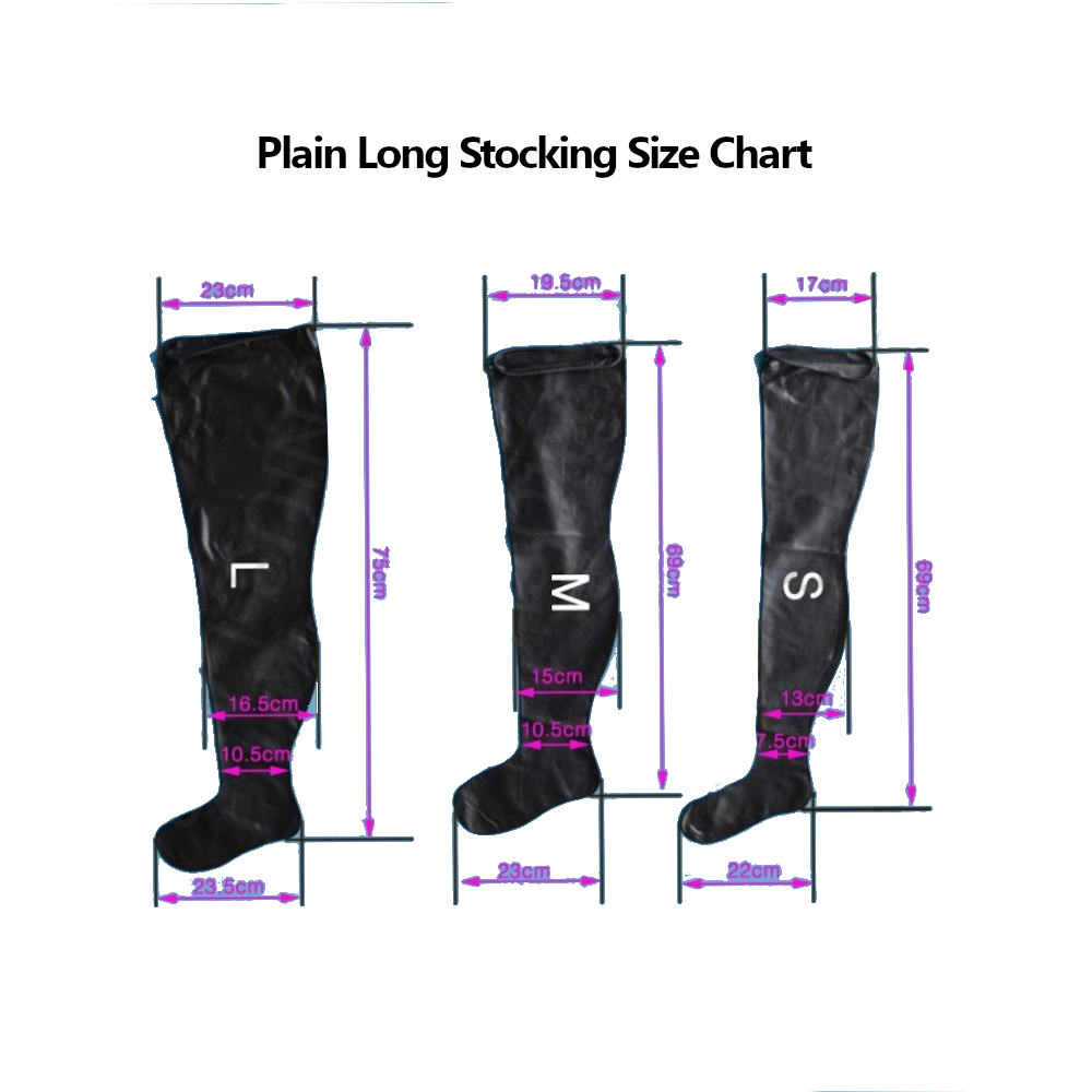 Unisex Black Stockings Rubber Latex Thigh High Long Socks Bdsm Fetish