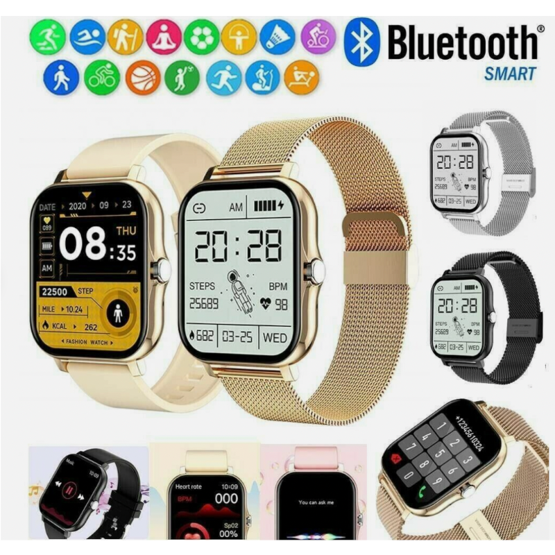 Unisex Smart Watches Heart Rate Blood Pressure Monitor Iphone Android Bluetooth