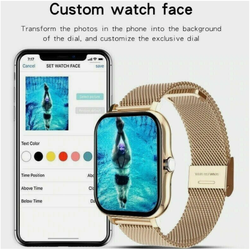 Unisex Smart Watches Heart Rate Blood Pressure Monitor Iphone Android Bluetooth