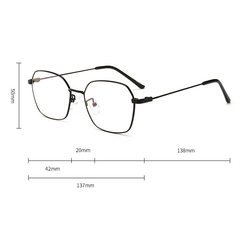 Square Metal Eyeglasses Spectacle Glasses Frames Gold