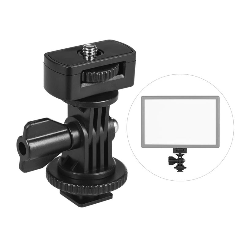 Universal Adjustable Cold Hot Shoe Mount Holder Adapter With 1/4" Screw Black