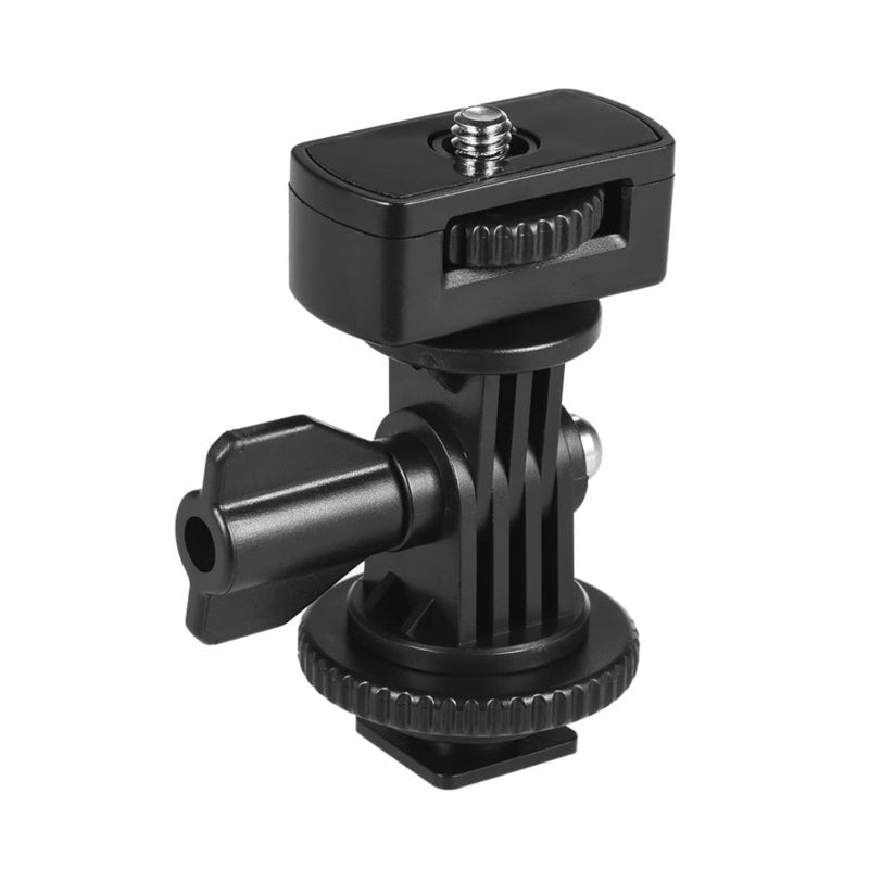 Universal Adjustable Cold Hot Shoe Mount Holder Adapter With 1/4" Screw Black