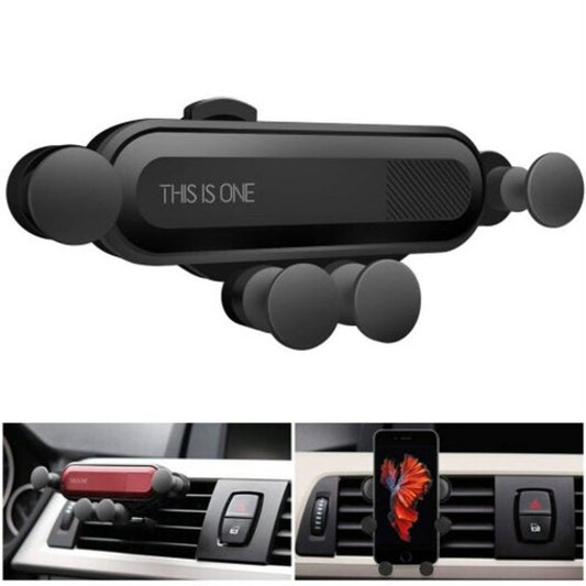 Universal Car Phone Holder Air Vent Gravity Linkage Shock Mount Black