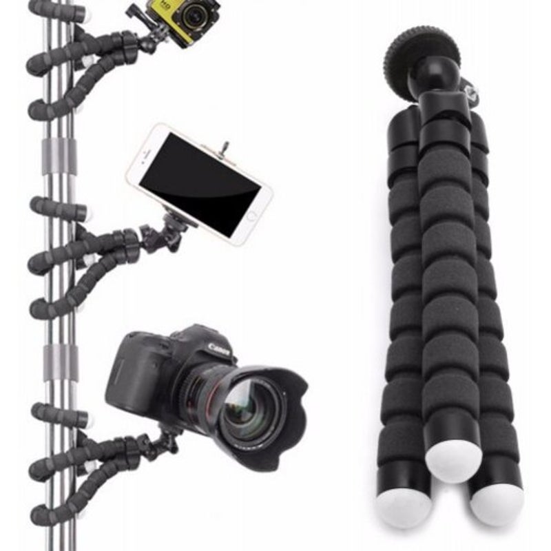 Universal Compact Tripod Stand Flexible Octopus Phone Camera Selfie Stick Mount For Smartphone / Digital Black