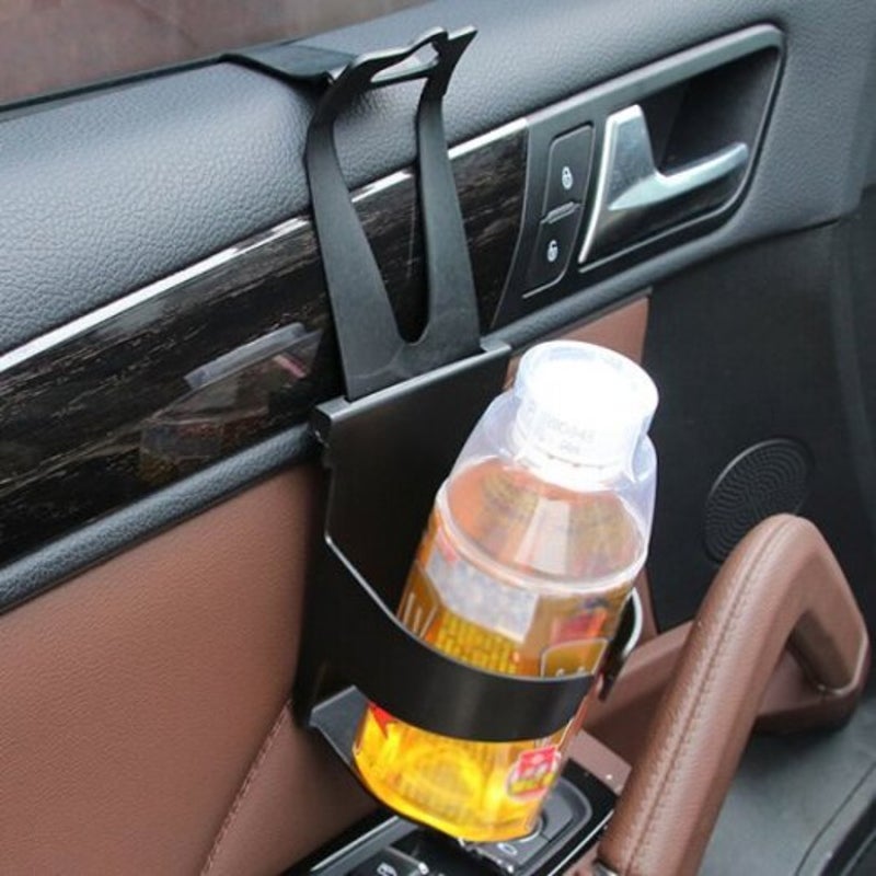 Universal Drink Cup Holder Vehicle Door Mount Beverage Bottle Can Stand For Car Van Truck Black