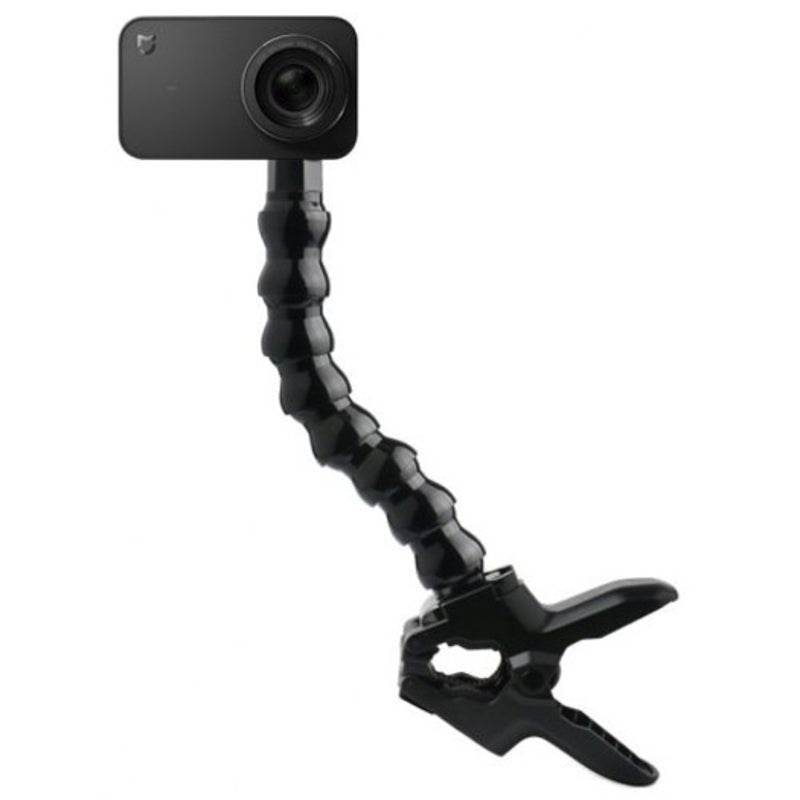 Universal Gooseneck Flexible Jaws Clamp Mount Clip Arm Monopod For Gopro Hero7 / 6 Yi Action Camera Black 2Pcs