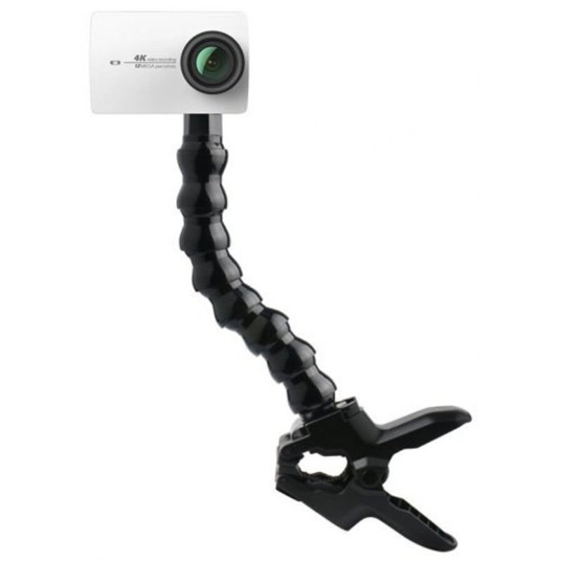 Universal Gooseneck Flexible Jaws Clamp Mount Clip Arm Monopod For Gopro Hero7 / 6 Yi Action Camera Black 2Pcs