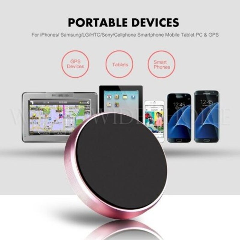 Universal In Car Magnetic Dashboard Cell Mobile Phone Gps Mount Holder Stand Tool Gold Circular
