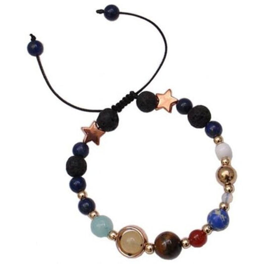 Veile Studios Universe Solar System Colorful Beads Bracelet Cosmic Galaxy