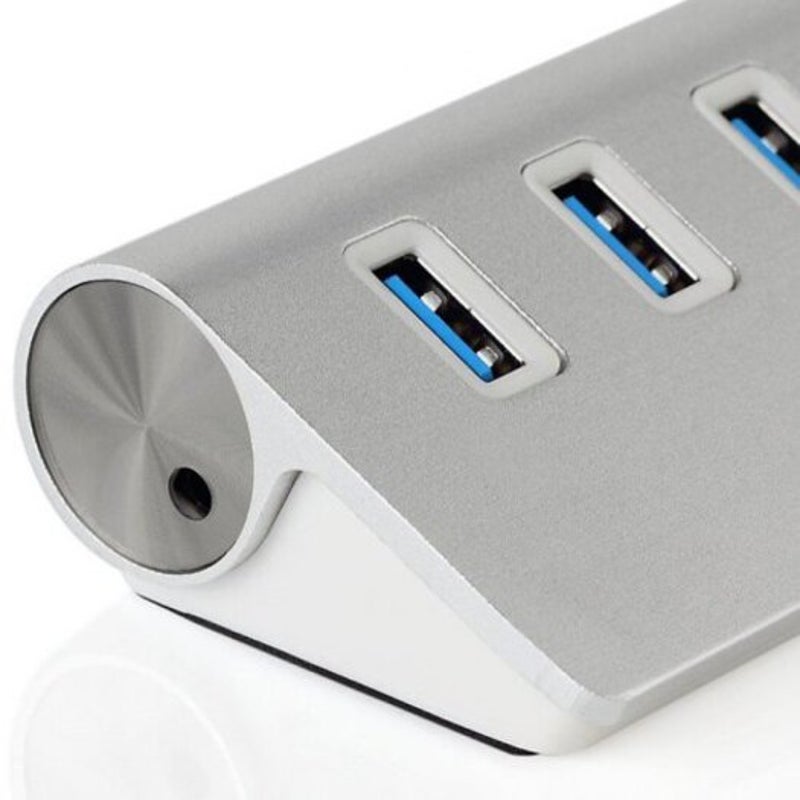 Usb 3.0 7 Ports Aluminum Alloy Hub Silver