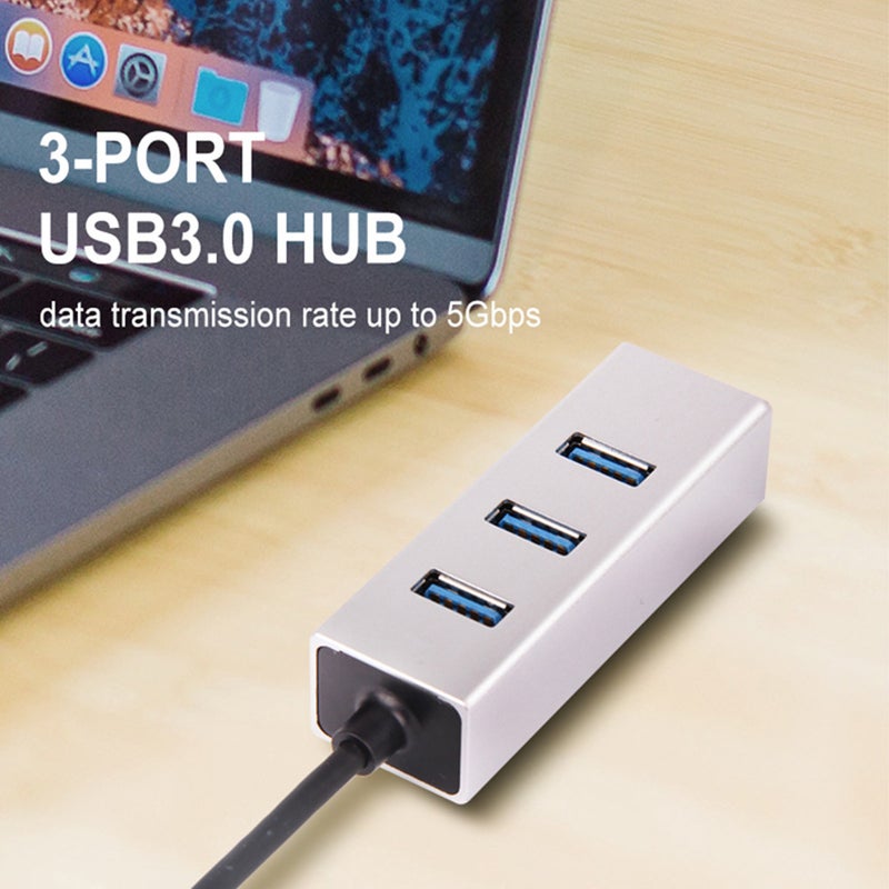 Usb 3.0 Hub Ethernet Network Adapter Ports To Rj45 Lan 101001000M Card For Macbook Windows