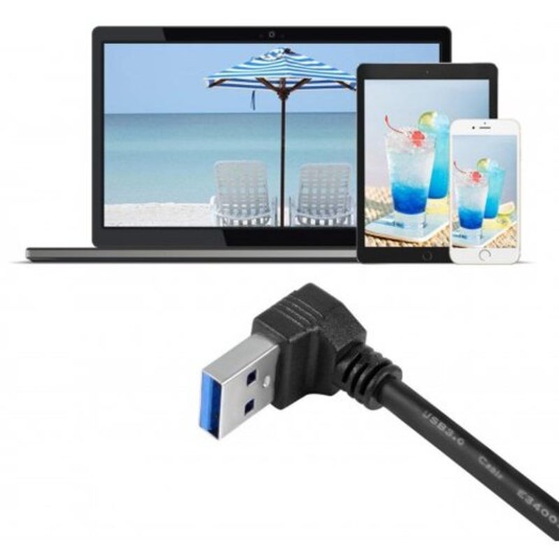 Usb 3.0 Right Angle 270 Degree Extension Cable Male To Femaleotg Adapter Black