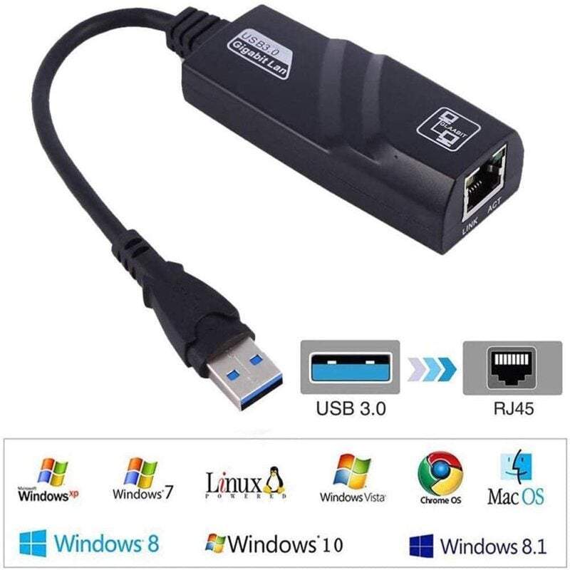 Network Cards Adapters Usb 3.0 To Ethernet Driver Free 10 / 100 1000 Mbps Rj45 Lan Wired Gigabit For Windows 8.1 7 Xp Li