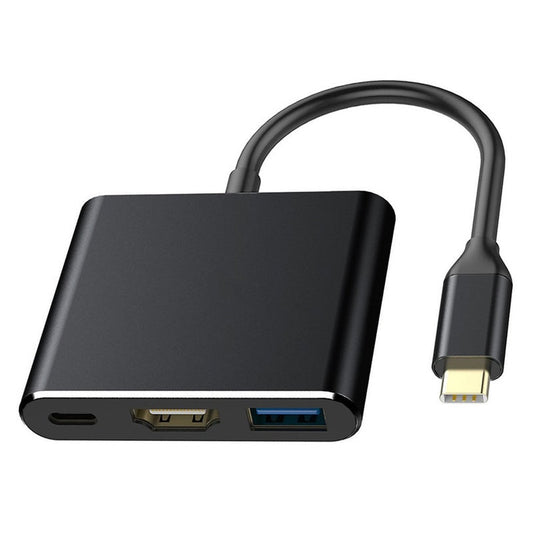Usb C To Hdmi-Compatible 4K Adapter 3 In 1 Hub With Output 3.0 Port