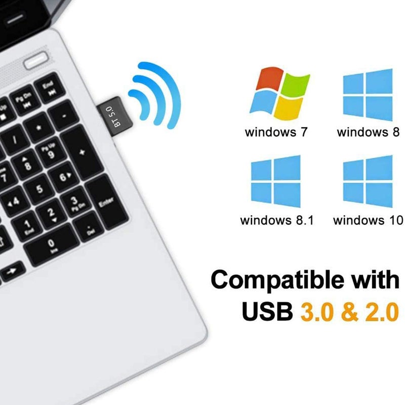 Usb Bluetooth Adapter 5.0 Dongle For Laptop Pc Headphone Car 2 In 1 Wireless Aux Audio Transmitter Receiver